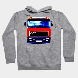 Classic 1990s ERF E Series lorry high contrast red Hoodie